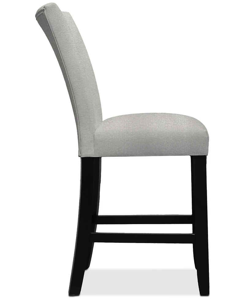 Kellet Grey Velvet Counter Height Chair, Created for Macy's