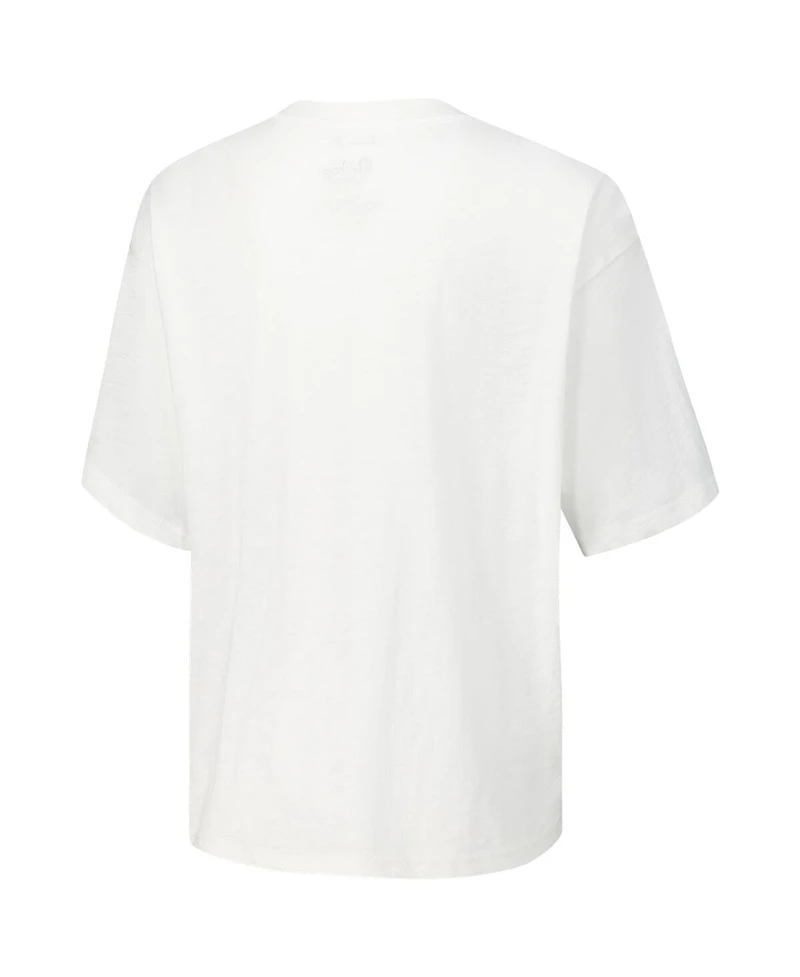 Pressbox Women's White Michigan Wolverines Rock Roll Slub T-Shirt