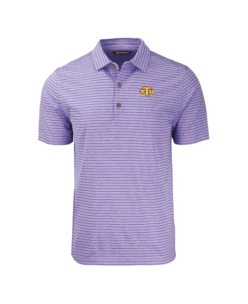 Cutter & Buck Men's Heather Purple Tennessee Tech Golden Eagles Forge Eco Heathered Stripe Stretch Polo