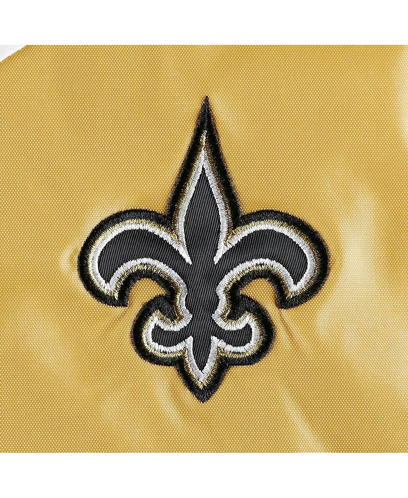 Tommy Hilfiger Women's White/Gold New Orleans Saints Staci Half-Zip Hoodie Windbreaker Jacket