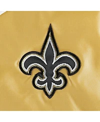 Tommy Hilfiger Women's White/Gold New Orleans Saints Staci Half-Zip Hoodie Windbreaker Jacket