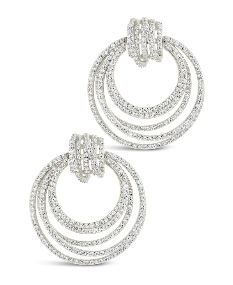Sterling Forever Jordana Cubic Zirconia Statement Circle Stud Earrings