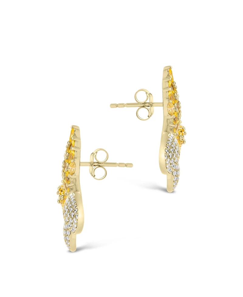 Sterling Forever Heidi Cubic Zirconia Flower Stud Earrings