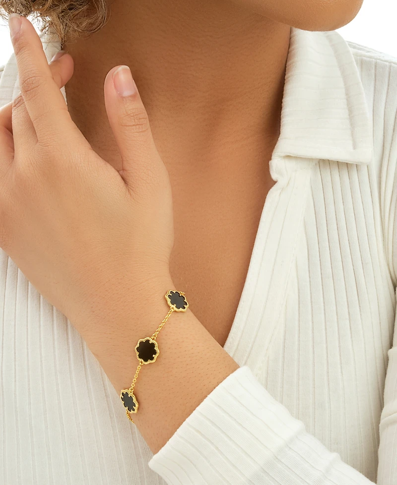 Sterling Forever Rose Petal Station Bracelet