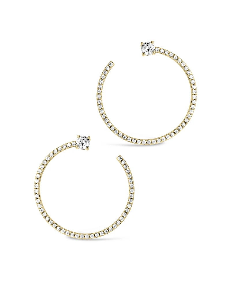 Sterling Forever Cindy Cubic Zirconia Circle Stud Earrings
