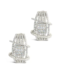 Sterling Forever Leigh Cubic Zirconia Statement Hoop Earrings