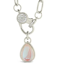 Sterling Forever Tay Moonstone Charm Chain Necklace