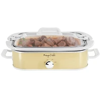 MegaChef 3.5 Quart Casserole Slow Cooker with 3 Temperature Settings in Cream