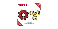 Tuffy Gear Ring Red & Jr 3 Way Tug Yellow -Combo Pack, Durable Dog Toys