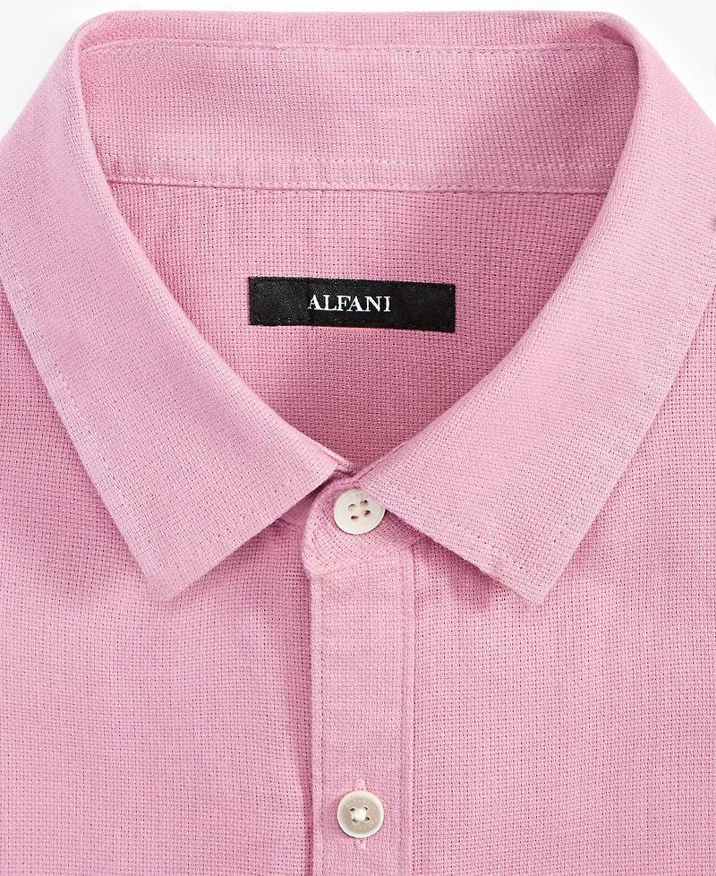 Alfani Men's Short-Sleeve Solid Textured Shirt