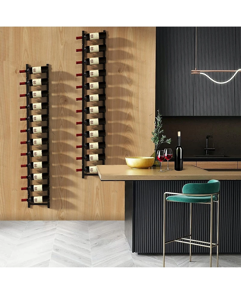 Sugift 12-Bottle Rustproof Wall-Mounted Wine Rack