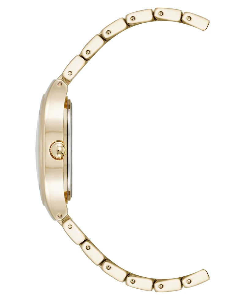 Anne Klein Women's Quartz Everyday Cushion Gold-Tone Alloy Metal Bracelet Watch