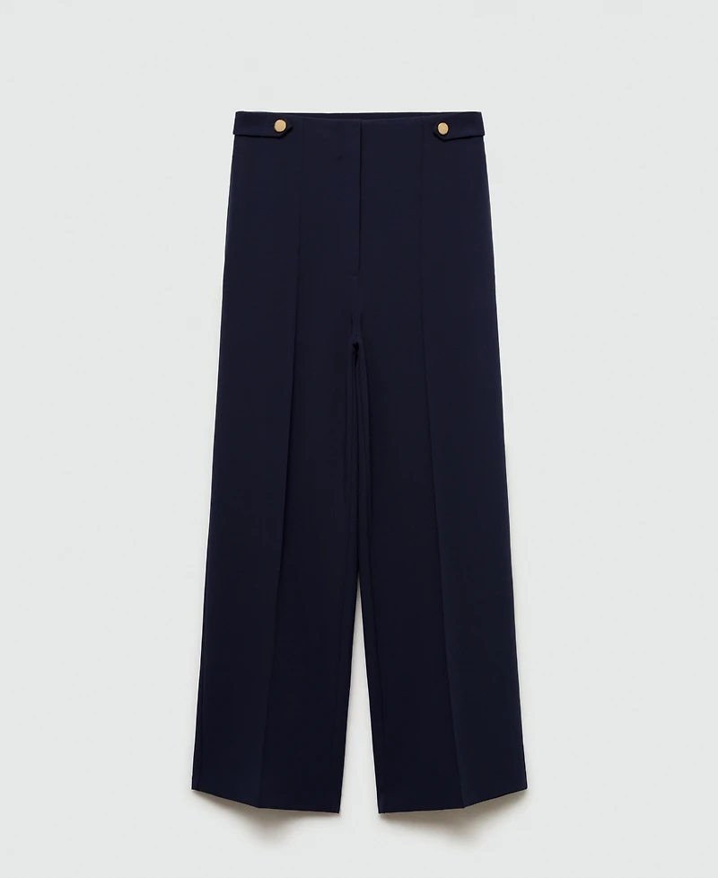 Mango Women's Buttons Straight-Fit Trousers