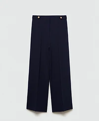 Mango Women's Buttons Straight-Fit Trousers