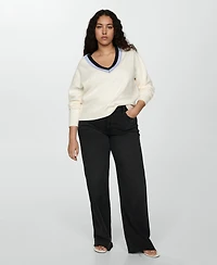 Mango Women's Striped Detail Sweater