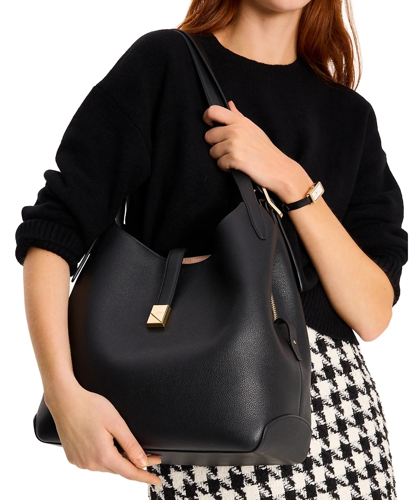 kate spade new york Deco Large Pebbled Leather Shoulder Bag