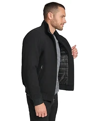 Calvin Klein Men's Wool Bomber Jacket With Knit Trim