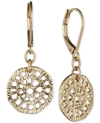 lonna & lilly Gold-Tone Textured Disc Drop Earrings