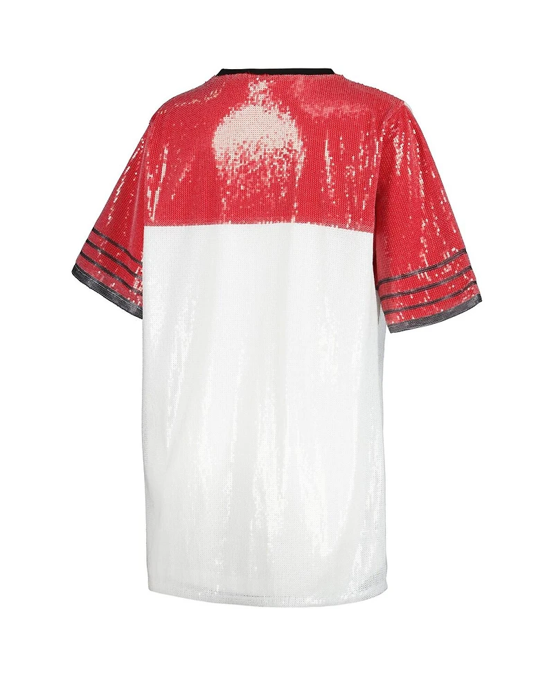 Gameday Couture Women's White Wisconsin Badgers Chic Full Sequin Jersey Dress
