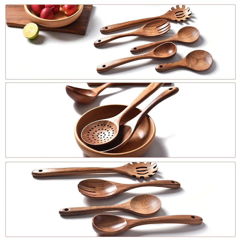 Sugift 13-Piece Wooden Spoons for Cooking, Wooden Spatula Set with Holder, Spoon Rest & Hooks