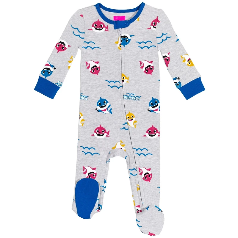 Baby Shark Boys Pinkfong 2 Pack Zip Up Sleep N' Play Coveralls