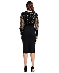 HotSquash London Women's Embroidered Top Pencil Dress