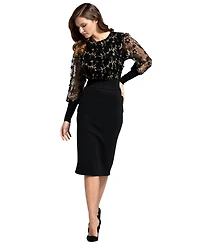 HotSquash London Women's Embroidered Top Pencil Dress