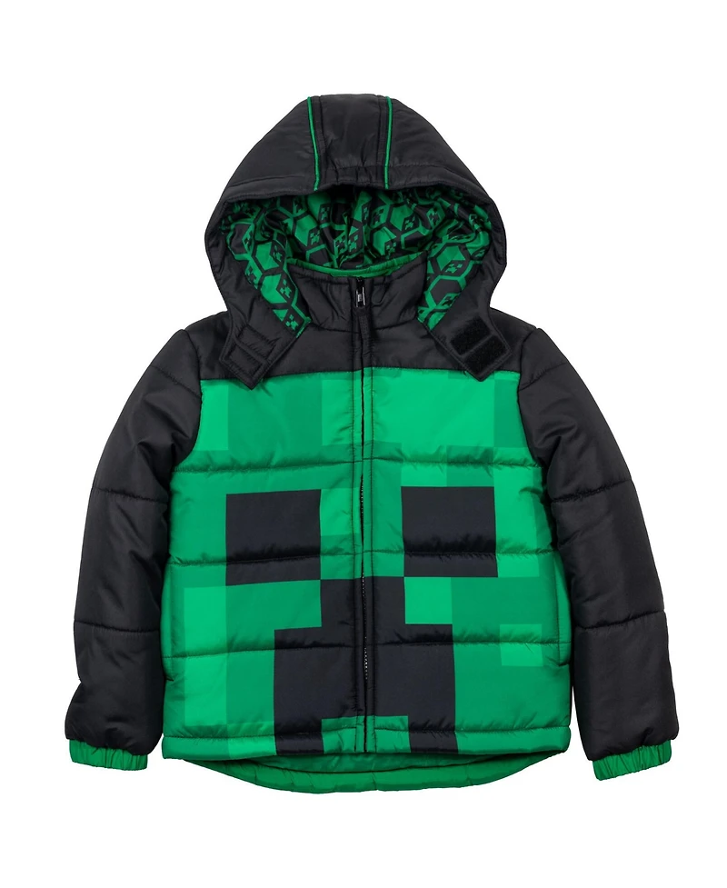 Minecraft Boys Zip Up Winter Coat Puffer Jacket
