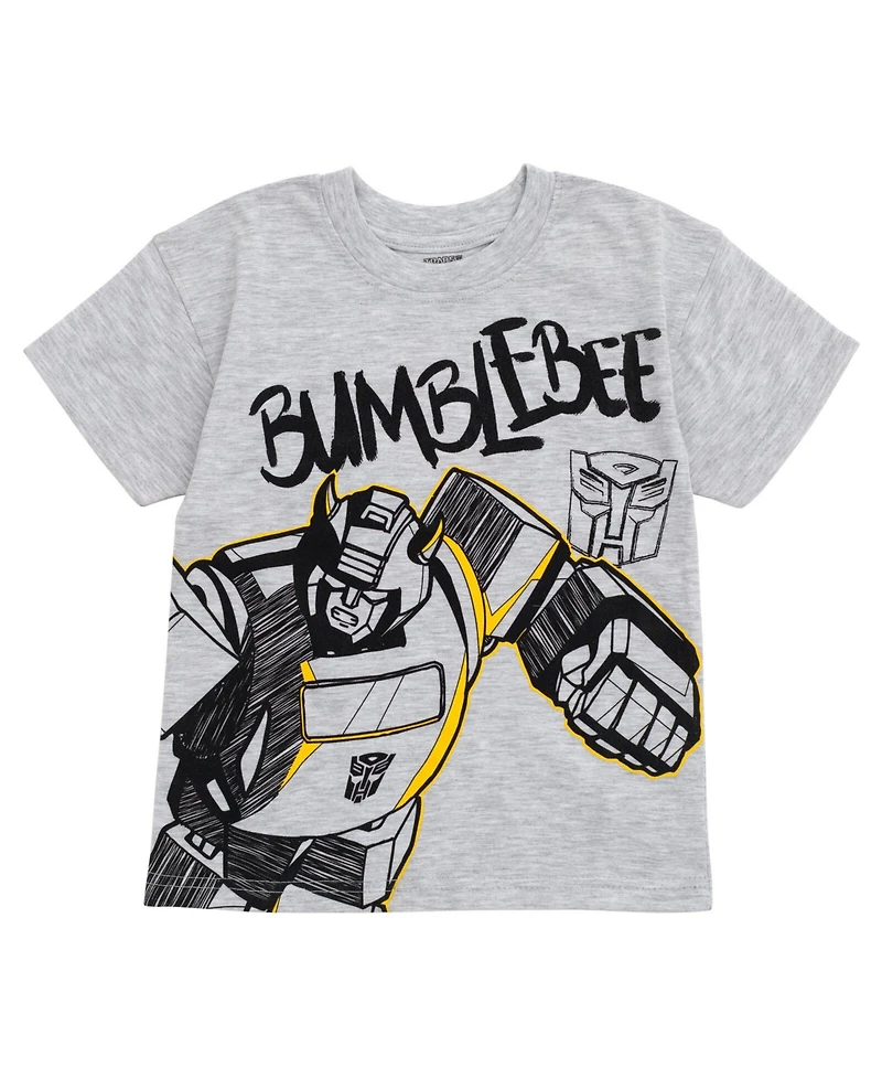 Transformers Boys Bumblebee Optimus Prime Graphic T-Shirt & Mesh Shorts Outfit Set to