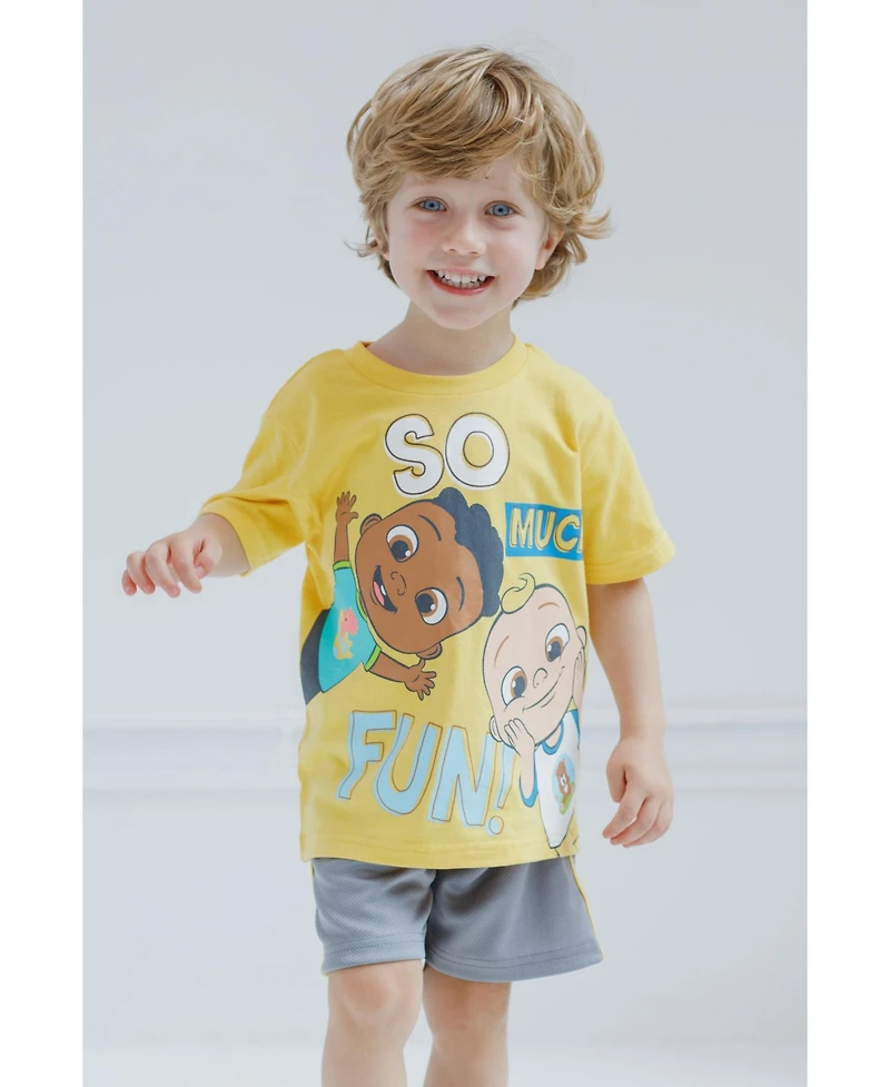 CoComelon Baby Boys Jj T-Shirt and Mesh Shorts Outfit Set