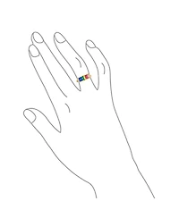 Bling Jewelry Colorful Couples Princess Cut Square CZs Rainbow Ring Band Ring Gold Tone Stainless Steel 3MM