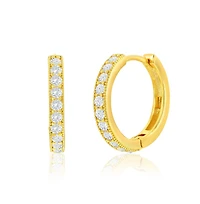 Simona Sterling Silver 19mm Cz Hoop Earrings