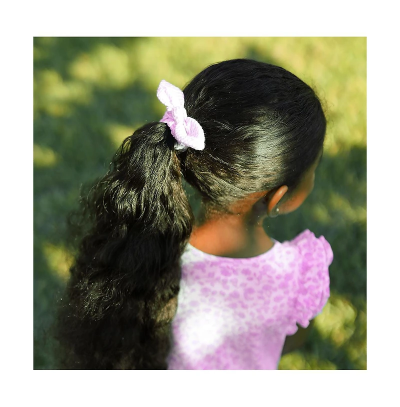 Bits & Bows Girls Seersucker Bow Scrunchie