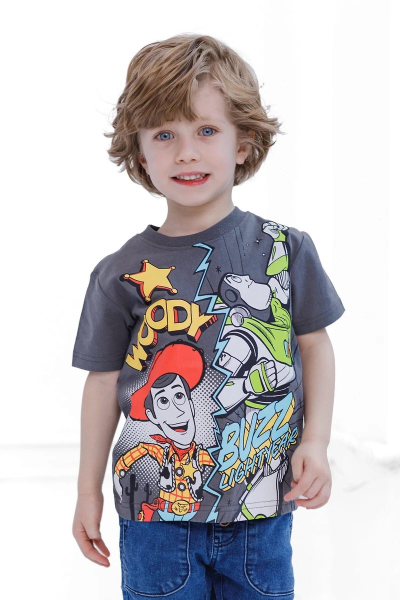 Disney Boys Mickey Mouse Toy Story Winnie the Pooh Cars Lion Guard Moana Luca Firebuds 2 Pack T-Shirts Infant to Big Kid