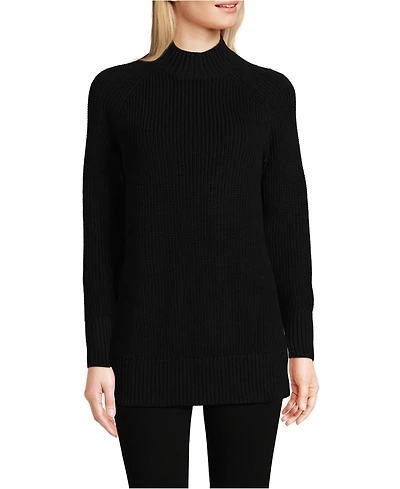 Lands' End Women's Drifter Shaker Easy Fit Mock Neck Tunic Sweater