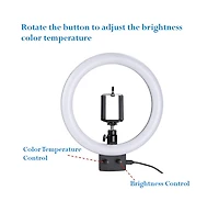 8" Dimmable Led Ring Light Floor Table Stand Usb with Phone Holder for Makeup Live Stream