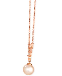 Le Vian Pink Freshwater Pearl (8mm) & Nude Diamond (1/5 ct. t.w.) Adjustable 19" Statement Necklace in 14k Rose Gold