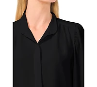 CeCe Women's Stand-Collar Long-Sleeve Blouse