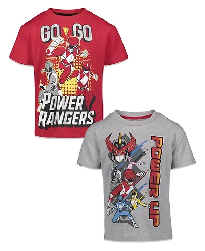 Power Rangers Boys Pink Ranger Yellow Ranger Red Ranger 2 Pack T-Shirts to