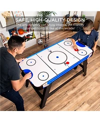 Best Choice Products 58in Mid-Size Air Hockey Table for Game Room w/ 2 Pucks, 2 Pushers, Led Score Board, 12V Motor
