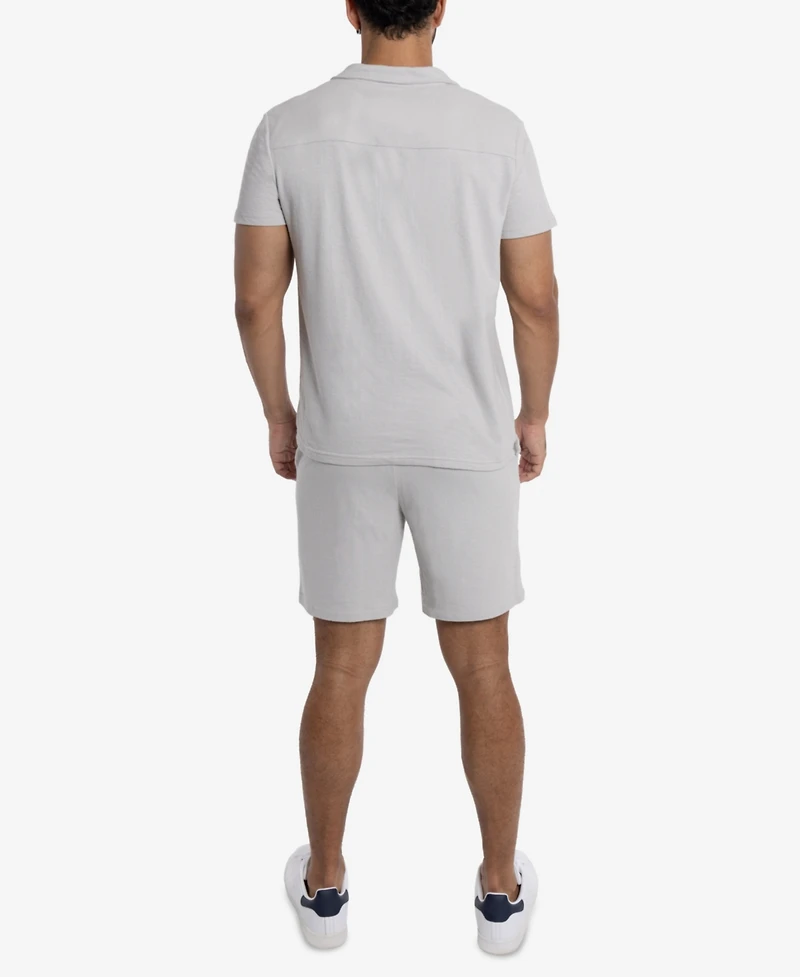 Spring + Mercer Men's Camp Collar Casual Short Sleeve Button-Up Shirt