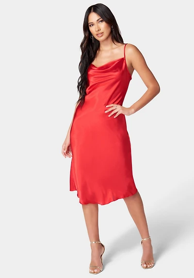 Bebe Women's Satin Midi Slip Dress