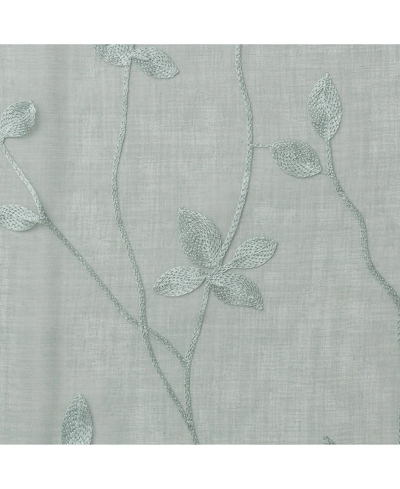 Chanasya Premium Embroidered Vine Curtains - Sheer for Living Room, Bedroom, Kitchen 52" x 108" White, 2 Panels