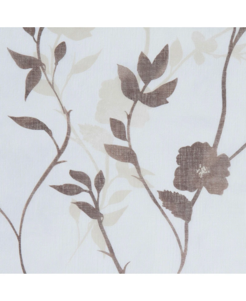 Chanasya Premium 2-Panel Floral Textured Sheer Curtain Panels - 3-in-1 Back Tab, Rod Pocket