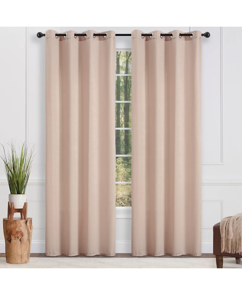 Chanasya Premium Beige Silky Velvet Textured Sheer Curtains - Lightweight Curtain for Living Room Bedroom Windows