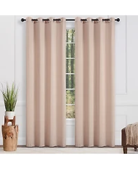 Chanasya Premium Beige Silky Velvet Textured Sheer Curtains - Lightweight Curtain for Living Room Bedroom Windows