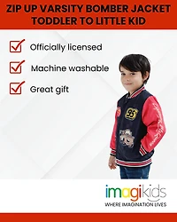 Disney Toddler Boys Toy Story Cars Zip Up Varsity Bomber Jacket to (2T - 7-8)