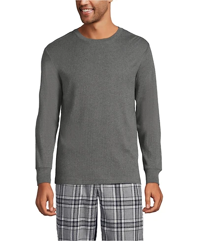 Lands' End Men's Knit Rib Crewneck Pajama Shirt