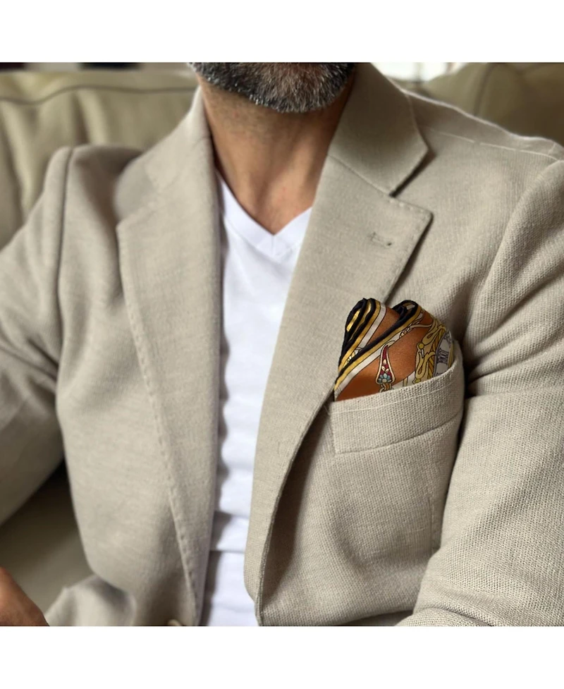 Elizabetta Men's Like Clockwork - Silk Pocket Square for Men