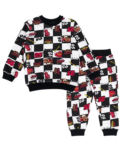 Disney Boys Lion King Toy Story Cars French Terry Sweatshirt and Jogger Pants Outfit Set to (2T - 10-12)